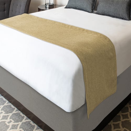 Designer Decor Collection Bed Scarf, Polyester, King 22x108, Sawgrass Caramel